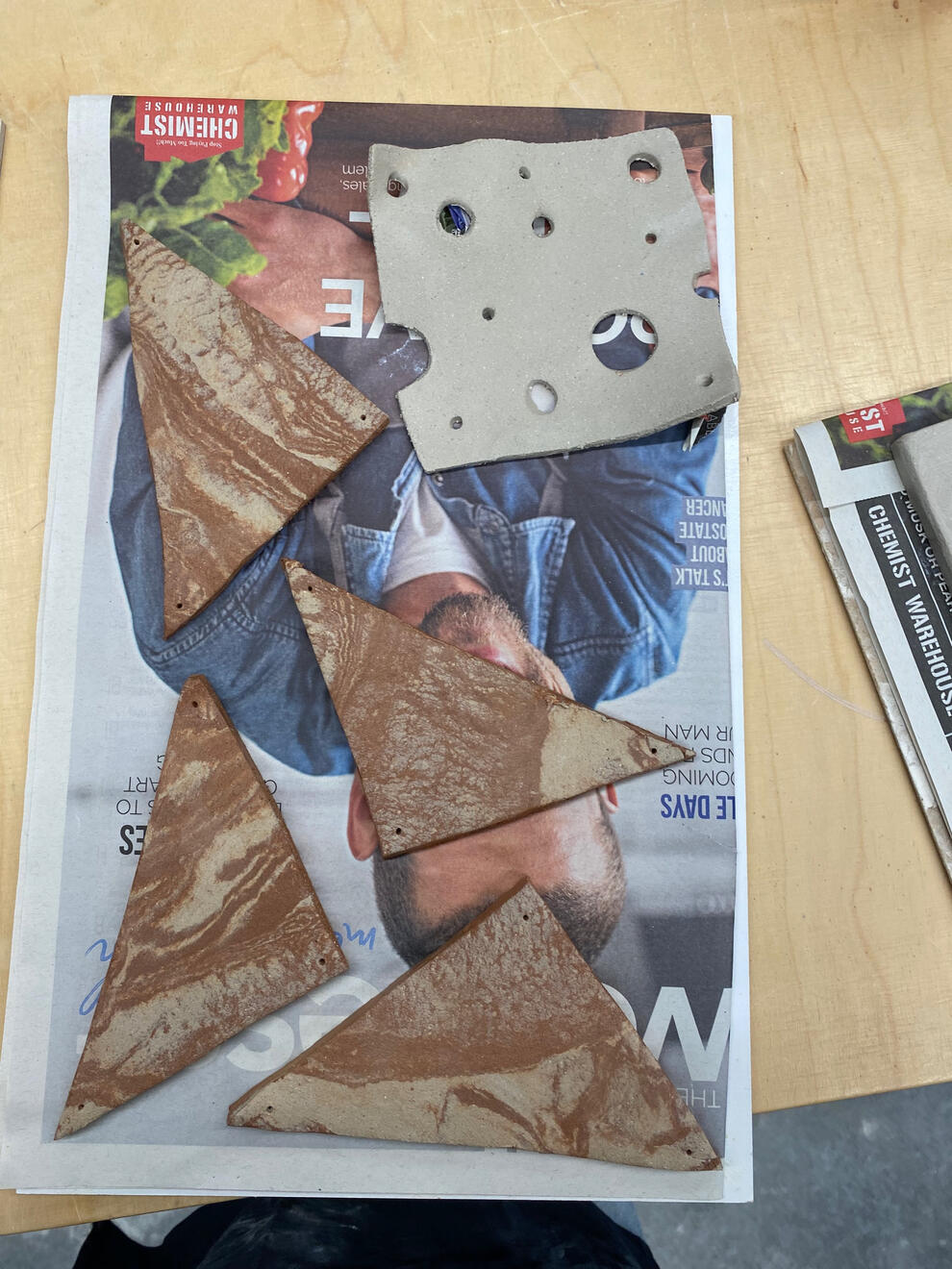 More coloured marble and a slice of cheese tile