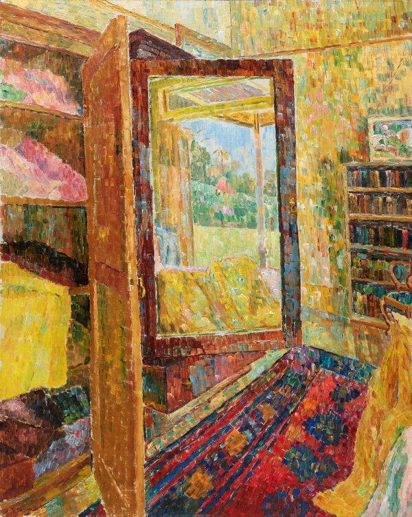Interior with wardrobe mirror, 1955, oil on canvas on paperboard, 91.4 x 73.7 cm, Art Gallery of New South Wales