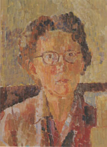 self-portrait, 1948, oil on cardboard, 39.5 x 30.7 cm, National Portrait Gallery.